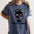 I Graduated Class Of2023 Cat Graduation Women's Comfort Colors T-Shirt Denim