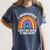 I Graduated Can I Go Back To Bed Now Graduation Hat Rainbow Women's Comfort Colors T-Shirt Denim