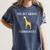 Graduation Shirt You Bet Giraffe I Graduated Pun Women's Comfort Colors T-Shirt Denim