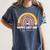 HAPPY LAST OF DAY SCHOOL Rainbow Teacher Student Graduation Women's Comfort Colors T-Shirt Denim