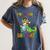 Kids Preschool Graduate T-Rex Dinosaur Preschool Graduation Women's Comfort Colors T-Shirt Denim