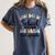 Last Day Autographs 1st Grade Graduation Boys Girls Groovy Women's Comfort Colors T-Shirt Denim