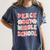 Peace Out Middle School Graduation Groovy Last Day Of School Women's Comfort Colors T-Shirt Denim