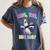 Preschool Graduate Shirt ABC 123 Mic Drop Llama Graduation Women's Comfort Colors T-Shirt Denim