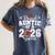 Proud Auntie Of A 2026 Senior Football Graduation Family Women's Comfort Colors T-Shirt Denim