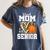 Proud Senior Mom Class Of 2026 Basketball Graduation Leopard Women's Comfort Colors T-Shirt Denim