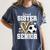 Proud Sister Of A 2026 Senior Soccer Graduation Leopard Women's Comfort Colors T-Shirt Denim