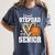 Proud Stepdad Of A 2026 Senior Basketball Graduation Leopard Women's Comfort Colors T-Shirt Denim