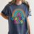 Rainbow Senior 2029 Shirt Class Of 2029 Cute Graduation Women's Comfort Colors T-Shirt Denim