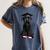 Russian Terrier Dog Graduation Cap Graduate Owner Grad Women's Comfort Colors T-Shirt Denim