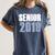 Senior 2019 Shirt Graduation Class Back To School Tee Women's Comfort Colors T-Shirt Denim