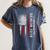 Senior 2026 American Flag Shirt USA Graduation Class Of 2026 Women's Comfort Colors T-Shirt Denim