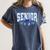 Senior 2026 Class Of 2026 Toile Coquette Bow Graduation 2026 Women's Comfort Colors T-Shirt Denim