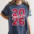 Senior 2026 Graduation Varsity Red Letters On The Back Women's Comfort Colors T-Shirt Denim