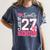 Senior 2027 Class Of 2027 Pink Coquette Bow Graduation Girl Women's Comfort Colors T-Shirt Denim