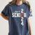 Senior Class Of 2024 Football Graduation Party Favors 2024 Women's Comfort Colors T-Shirt Denim