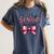 Senior Class Of 2027 Coquette Pink Bow Graduation 2027 Girls Women's Comfort Colors T-Shirt Denim