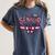 Senior Class Of 2027 Coquette Pink Bow Graduation 2027 Women Women's Comfort Colors T-Shirt Denim