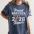 Senior Football Brother Class Of 2026 Graduation Graduate Women's Comfort Colors T-Shirt Denim