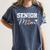Senior Mom 2026 Football Mommy Class Of 2026 Graduation Women's Comfort Colors T-Shirt Denim