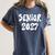 Senior Retro Class Of 2027 Graduation High School College Women's Comfort Colors T-Shirt Denim