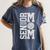 Senior Volleyball Mom 2026 Class Graduation Volleyball Premium Tri-Blend Women's Comfort Colors T-Shirt Denim