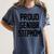 Stepmom Stepmother SEN18R Grad Senior Graduation Party Shirt Women's Comfort Colors T-Shirt Denim