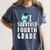 I Survived Fourth Grade Graduation Kids Owl Grad Women's Comfort Colors T-Shirt Denim