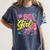 80's Girl Roller Skates Skating Eighties 1980s Nostalgia Women's Comfort Colors T-Shirt Moss