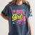 80's Girl Roller Skates Skating Eighties 1980s Nostalgia Women's Comfort Colors T-Shirt Moss