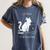 Antisocial Introvert Cat With Coffee On Computer Emo Goth Women's Comfort Colors T-Shirt Moss