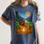 Bigfoot And Alien Reading Books Campfire Halloween Women's Comfort Colors T-Shirt Moss
