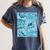 Blue Comic Book Blue Graphic Women's Comfort Colors T-Shirt Moss