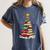 Book Christmas Tree Book Lover Teacher Librarian Women's Comfort Colors T-Shirt Moss