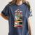 Book Stack With Flowers Reading Lover Bookish Women's Comfort Colors T-Shirt Moss