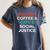 Books Coffee Cats Social Justice Women's Comfort Colors T-Shirt Moss Books Coffee Cats Social Justice Women's Comfort Colors T-Shirt Moss