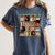 Christmas Cat Santa Bookshelves Book Lover Reader Women's Comfort Colors T-Shirt Moss