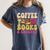 Crochet Coffee Reading Books Crocheter Crocheting Women's Comfort Colors T-Shirt Moss