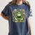 Cute Floral Frog Book Reading Women's Comfort Colors T-Shirt Moss