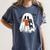 Cute Halloween Ghost Reading Book Women's Comfort Colors T-Shirt Moss