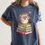 Cute Hedgehog Reading Books Animal Lover Reader Bookworm Women's Comfort Colors T-Shirt Moss