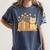 Cute Kawaii Cat Books Flowers Women's Comfort Colors T-Shirt Moss Cute Kawaii Cat Books Flowers Women's Comfort Colors T-Shirt Moss