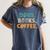 Dogs Books Coffee Reading Book Lover Women's Comfort Colors T-Shirt Moss