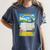 Frutiger Aero Aesthetic Rainbow Glitch Art Women's Comfort Colors T-Shirt Moss