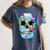 Frutiger Aero Aesthetic Tech Skull Computer Fishes Raglan Baseball Tee Women's Comfort Colors T-Shirt Moss