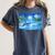 Frutiger Aero Dolphin Sunset Ocean With Palm Trees Y2k Premium Women's Comfort Colors T-Shirt Moss