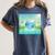 Frutiger Aero Y2k Aesthetic Palm Trees Cyber Beach World Women's Comfort Colors T-Shirt Moss Frutiger Aero Y2k Aesthetic Palm Trees Cyber Beach World Women's Comfort Colors T-Shirt Moss