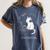 Introvert Cat With Coffee On Computer Antisocial Emo Goth Women's Comfort Colors T-Shirt Moss