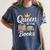 Librarian Queen Of The Books Book Reading Library Women's Comfort Colors T-Shirt Moss