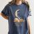 Night Owl Book Club Crescent Moon Late Night Reading Women's Comfort Colors T-Shirt Moss